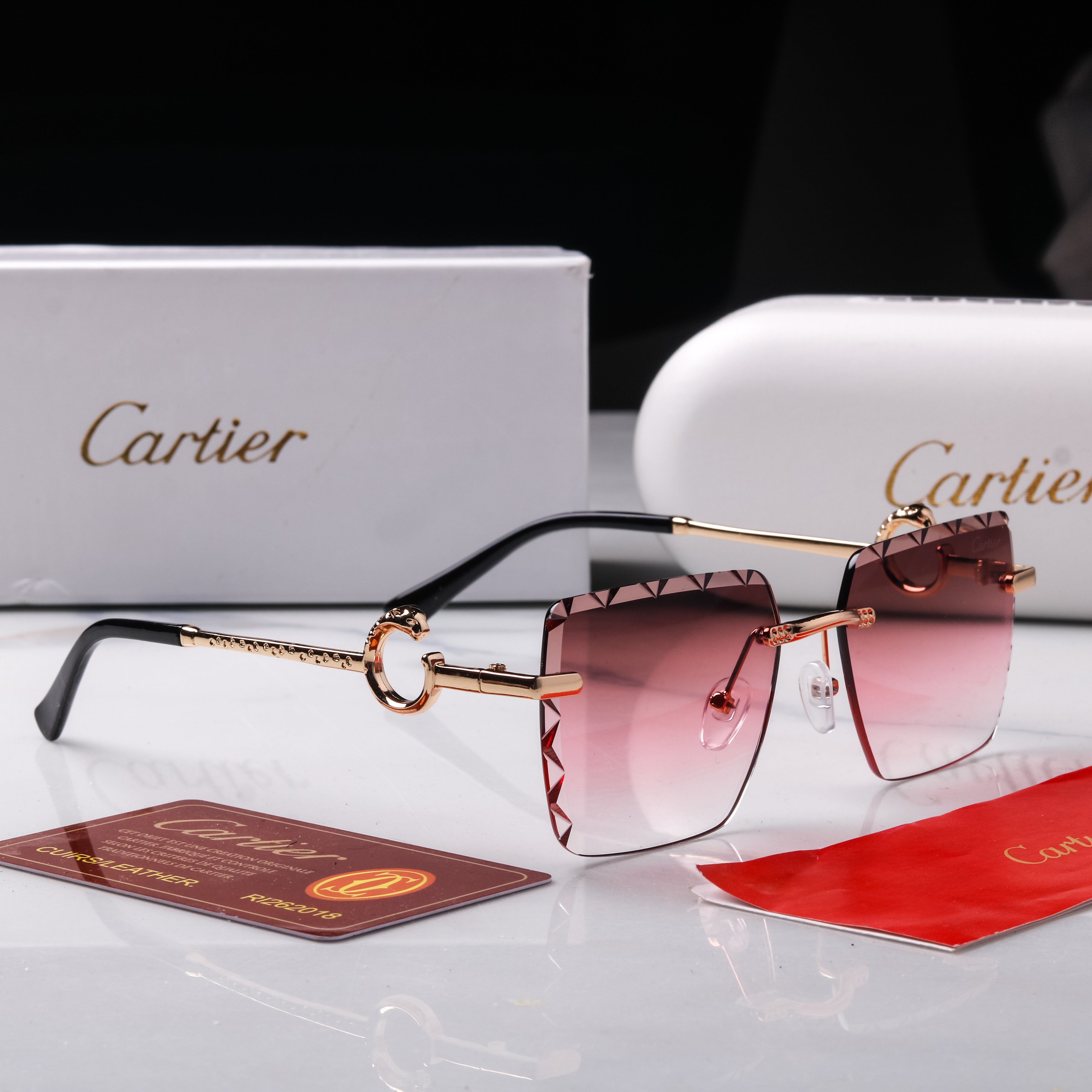 Rose Tinted Angles: Emphasizing the color and the sharp lines.